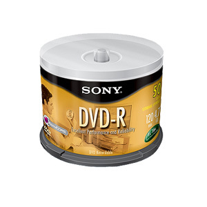 Sony 50DMR47BULK - DVD-R - 16x - 4,70 GB - 50 Paquete Cabezal con Ejes Rotatorio