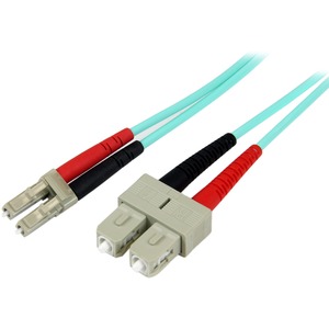 StarTech.com 10Gb Aqua Fiber Patch cable - LC multi-mode (M) - SC multi-mode (M)
