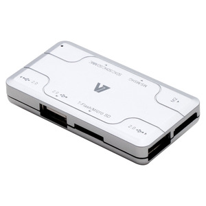 Combo concentrador USB/lector flash V7 CU200-3EP - Plata