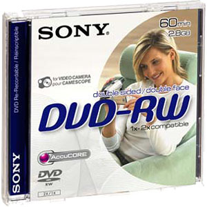 Sony DMW60AJ - DVD-RW - 2x - 2,80 GB - 1 Paquete Carcasa Jewel