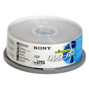Sony 25DMR47BSP - DVD-R - 16x - 4,70 GB - 25 Paquete Cabezal con Ejes Rotatorios